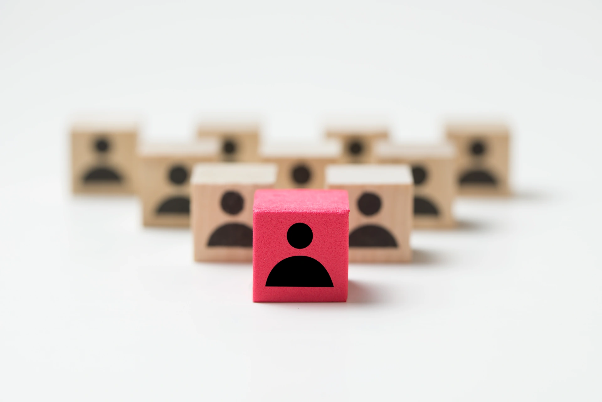 conceptual block with person icon standing out